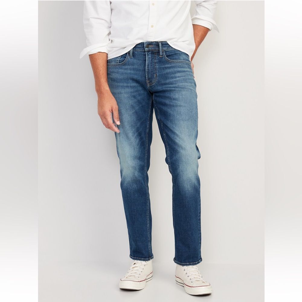 Old Navy 360 Stretch Denim Mens Straight Leg‎ Jeans in Medium Wash
